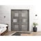 Sartodoors Sliding Closet Bypass Doors 64 x 84in, Sete 6933 Nebraska Grey W/ Frosted Glass, Sturdy Rails SETE6933DBD-NEB-6484 - alternate 3